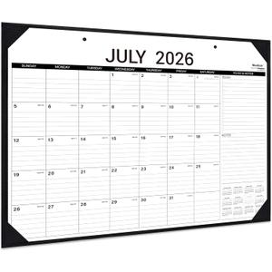 2026 Desk Calendar - Large Desk Calendar 2026, Jan. 2026 - Dec. 2026, 22" x 17", 2026 Calendar, 4 Corner Protectors, 2 Hanging Holes, Holidays, Julian Dates, TO-DO & Notes Section