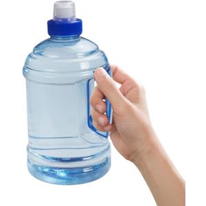 Cyrank Large Water Bottle, 1l Water Jug with Handle Clear Sport Bottle Reusable Plastic Leak Proof Jug for Fitness Outdoor Sports Camping, 7.5x3.9 In