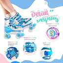 SULIFEEL Rainbow Unicorn 4 Size Adjustable Light up Roller Skates for Girls Boys for Kids (Medium - Big Kid)