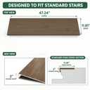 4Pcs Non Slip Stair Treads, 47x11.8inch Stair Tread Cover for Stairs,Walnut