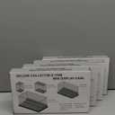 WMM Minifigure Display Case for Action Figures Blocks, Dustproof Acrylic Display Box Storage with 3 Movable Steps for Collection Models Minifigures, Bricks Blocks Toys (Large 4 Pack, Black)