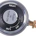 GasSaf Propane Gas Grill Control Valve Table Top Regulator with a 1"-20 Female Throwaway Cylinder Thread Inlet and an Orifice Outlet.