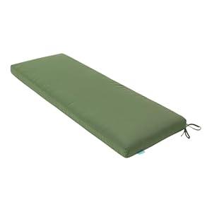 QILLOWAY Indoor/ Outdoor Bench Cushion, Thick Upholstery Foam Couch Swing Pads with Ties, 48-Inches, Dark Green