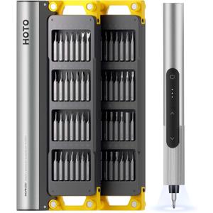 HOTO SNAPBLOQ S-A01 3.7V Electric Screwdriver Set with 56 Bits & 3 Torque Settings, Precision Mini Screwdriver, 250RPM, Brighter LED Light, Repair Tool Kit for Electronics, Phone, Laptop, DIY