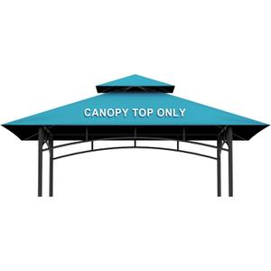 Grill Gazebo Replacement Canopy Top Only - 5' x 8' Outdoor BBQ Gazebo Canopy Roof, Waterproof Double Tiered Shelter Cover Fit for Model L-GG001PST-F