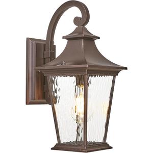 18 Inch Height Porch Lights Outdoor Aluminum Modern Outside Lights for House ORB Finish Exterior Lighting Fixtures with Water Ripple Glass E26 Socket