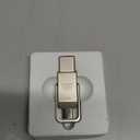 Amazon Basics USB Flash Drive, Thumb Drive Memory Stick with USB C and USB A Dual Ports, 128GB, Champagne Silver