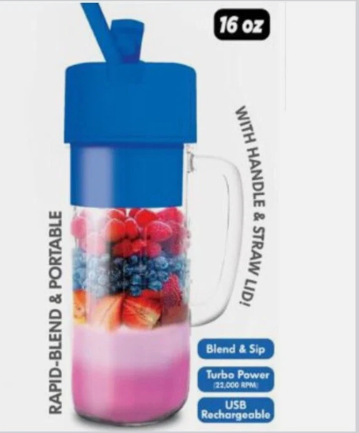 Hy-Impact Better Blender 16 Oz Cordless USB Rechargeable Turbo Power
