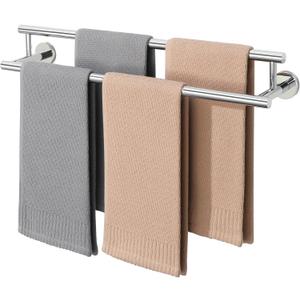 Alise Double Towel Bar Polished Chrome,24" Towel Rack for Bathroom Wall Mounted,Bathroom Towel Rack SUS304 Stainless Steel Bathroom Towel Holder Quick Drying Hand Towel Holder Towel Bar for Walls