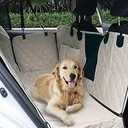 PETICON Dog Car Seat Cover with Mesh Window, 100% Waterproof Pet Seat Cover for Back Seat, Scratchproof Dog Hammock for Cars, Trucks, SUVs, Jeeps, Beige