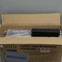 KAFAHOM Power Tool Organizer with Charging Station, Built in 8 Outlet Power Strip, Large 8 Drill Holder Wall Mount, Heavy Duty Metal Power Tool Storage Rack Tool Shelf for Garage Organization Red