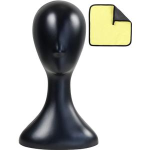 Mannequin Head 16 Inch Professional Plastic Black 1PC with Jack,Durability Multi-Purpose Women Model Wig Stand,Suitable For Displaying and Styling Wigs,Hats,Masks,Headdresses and Necklaces