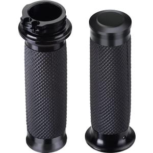Motorcycle Black Hand Grips 1 Inch Handlebar Grips Universal Compatible for Harley Honda Kawasaki Suzuki Yamaha Bobber Chopper Cafe Racer