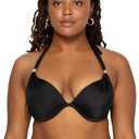 Smart & Sexy Women's Swim Secret Mega Push-up Halter Bikini Top (34C, Black Hue)