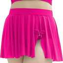 Curvagile Womens Plus Size High Waisted Swim Skirt Cover Up Split Golf Skort Built　in Brief High Rise Bikini Bottom Only 2026(Pink,5XL)