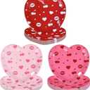 60 PCS Cherry Heart Paper Plates 9" Red Pink Heart Shaped Plates Disposable Cherry Valentines Parties Decorations for Birthday Wedding Bridal Shower Anniversary Galentines Holiday Party Supplies