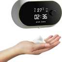 Automatic Soap Dispenser Foam Bathroom: Wall Mount Rechargeable Touchless Adjustable Auto Smart Electric Plastic Black Foaming Soap Dispenser with Clock - Kitchen - Hand Dish Lotion Couple Kids White