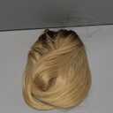 Molefi Hair Toppers for Women with Thinning Hair, 18 Inch Long Layered Topper, Add Volume Synthetic Wiglets Pieces For Women 6.5"x6.5"Large Base for Daily Use (Ombre Blonde with Dark Root)