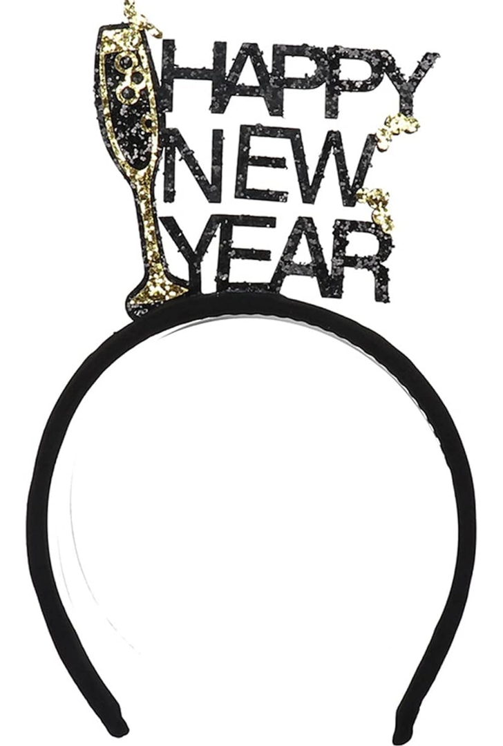 BinaryABC Happy New Years Headband Tiara,New Years Eve Party Supplies,2025 New Year Eve Party Favors Gifts