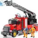 i DIY Fire Truck Toy with Sound & Light - 2pcs Firefighter & Water Sprinkler with Water Tank - Friction Powered Toy for Toddlers 3-5