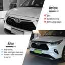 for Toyota Highlander 2020-2025 Front Hood Bug Deflector, Piano Black Front Hood Strip Hood Shield Protector Bug Guards for Highlander Hybrid 2021 2022 2023 2024 Accessories