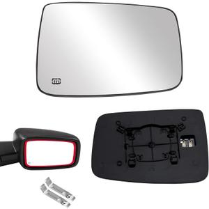 Passenger Side Mirror Replacement for 2009 2010 2011 2012 2013 2014 2015 2016 2017 2018 Dodge Ram 1500 2500 Mirrors Glass - Convex Mirror Glass, Right Side Rear View Mirror with Power Heated