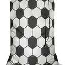 Swono Football Texture Laundry Bags with Locking Drawstring Closure for Travel, Home, Camping and Gym The Model With Black White Soccer 28" x 40", Oxford Cloth