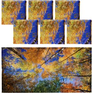 Hortsun 6 Pcs Magnetic Fluorescent Light Covers, 4 x 2 Feet Magnetic Classroom Light Covers for Fluorescent Shade, Drop Ceiling Lighting, School Office Classroom Decor(Trees)