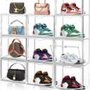 10Pack Purse Organizer for Closet,Sneaker Storage Box Clear Acrylic Display Case for Handbag Storage Organizer, Plastic Handbag Containers With Magnetic Lid Box for Collectibles,Shoes,Boots,Book