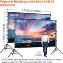Outdoor Projector Screen with Stand, 180 inch Indoor Movie Screen 16:9 4K Rear Front Portable Projection Screen, Quick Setup Foldable Travel Home Theater Screen with Carry Bag for Backyard Camping