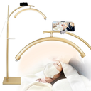 Lash Light Lamp for Eyelash Extensions LED Floor Half Moon Ring Lamp for Lash Extension Esthetician Light Tattoo, Nail Tech R Gold