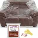 Wowfit Furniture Cover Dust-Proof Moving Bag for Loveseat, Sofa & Boxes Clear, Odorless Plastic - 4mil-Thick 68.1W x 42D x 62/41H Inches