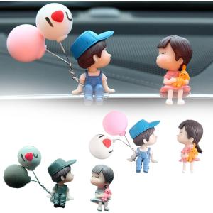 Couple Cute Ornaments - for Car Dashboard Decoration, Kissing Couple Figure Figurines Balloon Ornaments for Women Girls Gifts (A+B)