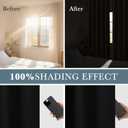 PONY DANCE Black 100% Blackout Short Curtains 24 Inches Long for Kitchen, Thermal Insulated Cafe Curtains for Bathroom/Camper/Dorm, Small Window Room Darkening RV Drapes, 2 Panels Set, 29Wx24L