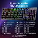 Newmen GM325Pro Mechanical Keyboard,104 Keys Rainbow LED Backlit Wired Gaming Keyboards,Hot-Swap Metal Panel ABS Black Keycaps Gaming Mechanical Keyboard for Windows Laptop PC Linear Red Switches