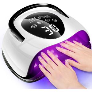 268W UV LED Nail Lamp, 2026 Upgrade UV Light for Gel Nails with 57 Beads, Nail Dryer with 4 Timer Setting & LCD Touch Display, Professional Nail Lamp  Best Gifts (Black)