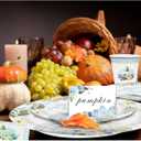 Aukolass Pumpkin Party Supplies Tableware Set - Fall Theme Party Decorations Including Plates, Napkins and Cups for Pumpkin Birthday and Baby Shower Party, Serves 24 Guests (blue)