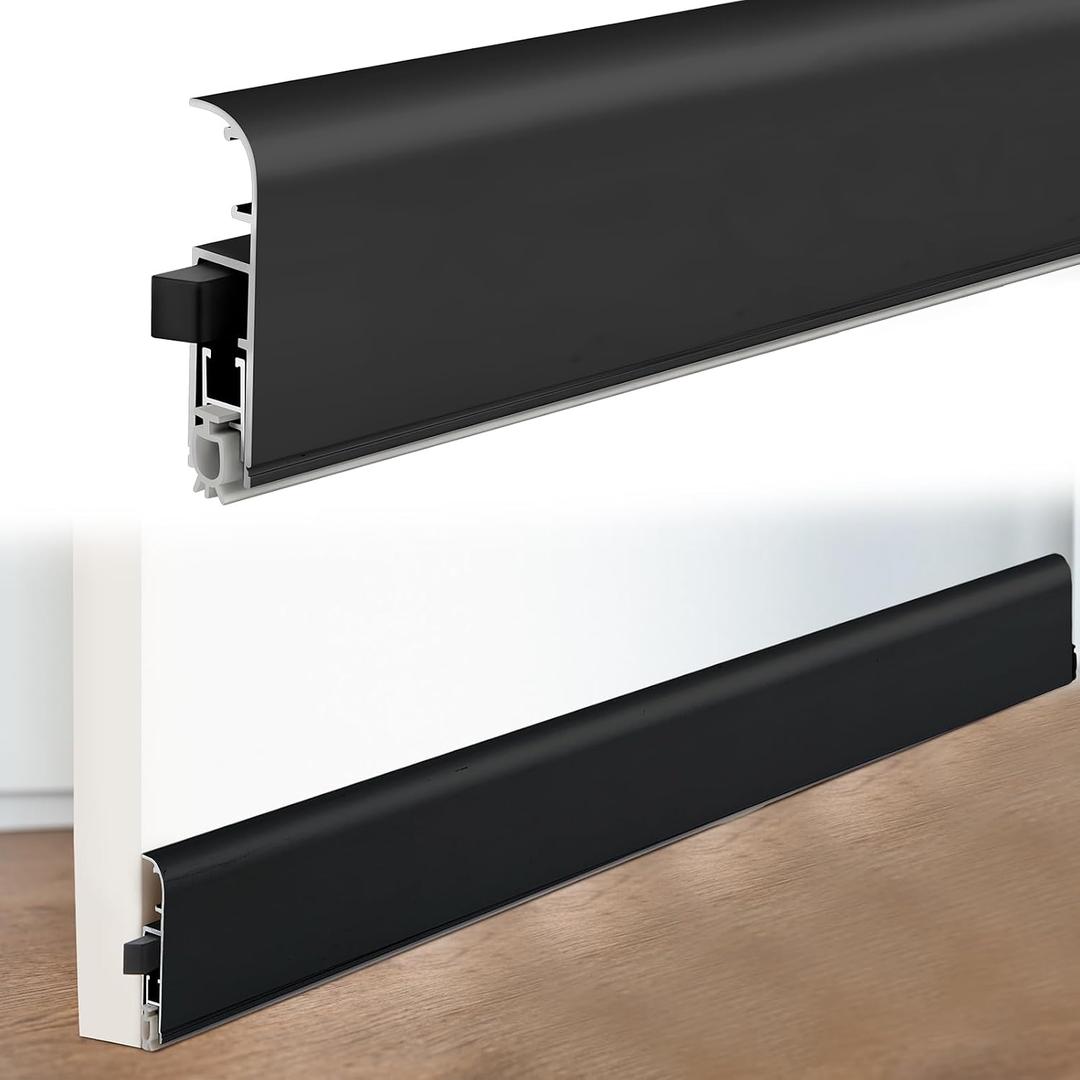 Yaocom 1 Pack Automatic Door Sweep 36'' L x 19/32" W x 2" H Surface Mount Aluminum Automatic Door Bottom Seal, with Mounting Kit and Surface Protector for Attractive and Secure Fitting (Black)