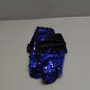 Sensory Wall Sequin Flip Fabric for Kids,0.2" Large Sequins Sensory Fidget Toys for Toddlers,Calming Corner Tactile Items Reversible Fabric (Half yd (18"*49"), Sapphire Blue + Silver)