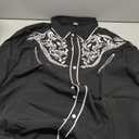 UpFind Western Shirts for Men Cowboy Shirts Long Sleeve Embroidered Country Shirt Slim Fit Button Down Shirt Casual Work, Size: XXXL