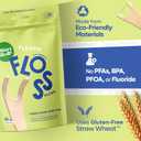 SmartLifeco Eco-Friendly Angled Dental Floss Picks (200ct) - Made with Straw Wheat Blend, Superior Anti-Shred Thread for Molars & Back Teeth, Tooth Pick Stick for Adults, Soft on Gums, Vegan, Mint