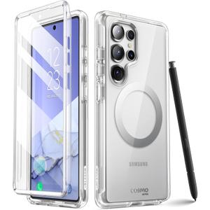 i-Blason Clear Case for Samsung Galaxy S25 Ultra Case MagSafe with Built-in Screen Protector [Support Fingerprint ID & Wireless Charger] Full-Body Slim Style Magnetic Phone Case for S25 Ultra, Clear