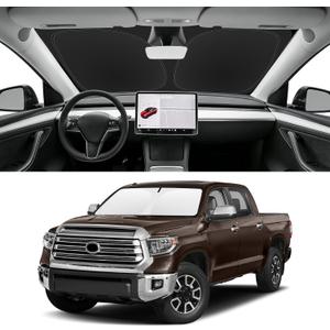 Custom Fit Windshield Sun Shade for Toyota Tundra 2007-2026, Blocks UV & Heat, Front Window Sunshade Accessories, Easy Fold & Store Keep Your Car Cooler