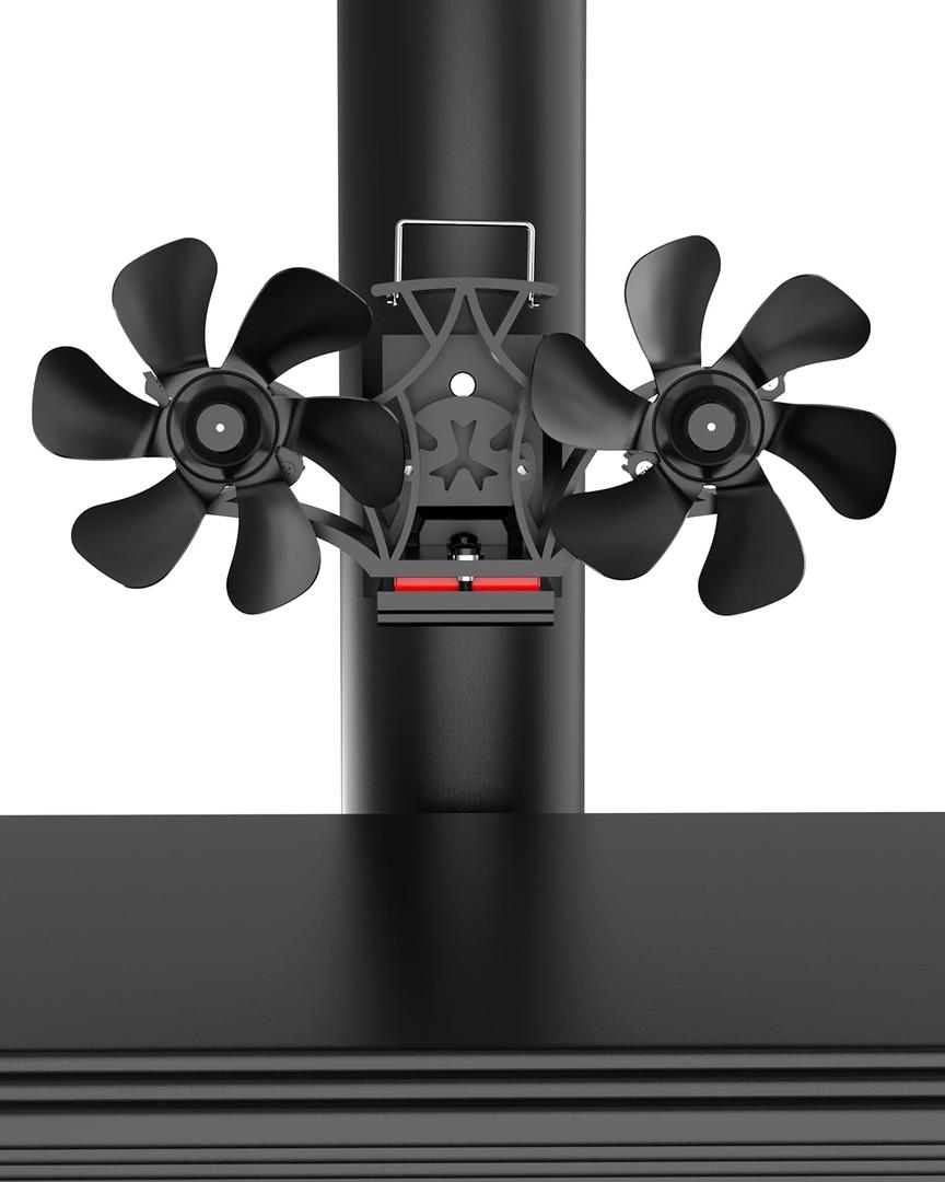 HIDALIFE Wood Stove Fan Heat Powered, Magnetically Flue Pipe Mounted Dual Motor 12 Blades Fan, Non Electric, Silent Thermal for Gas Pellet Wood Burner Tent Stove Accessories