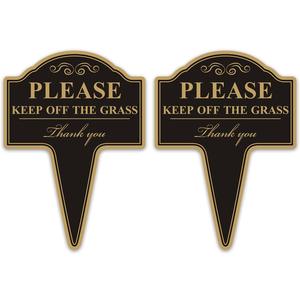 Keep Off the Grass Sign, Yuntarda 2-Pack 10x14 Stay Off Grass for Yard with Stake Double Sided No Poop Dog Sign for Lawn Easy Install for Outdoor Use
