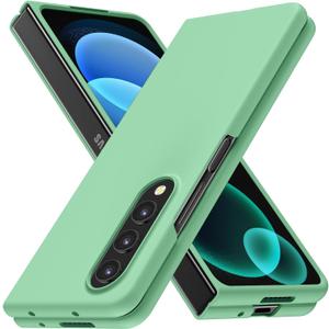 Compatible with Galaxy Z Fold 4 Case, Clear Hard PC Cover Cute Simple Never Yellowing Lightweight Matte Protective Slim Bumper Phone Case for Galaxy Z Fold 4, Green(6-78)
