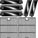 Hiorucet Grill Parts for Home Depot Nexgrill 720-0888N 720-0830H 720-0888 720-0888A 720-0830D Gas Grill, Cast Iron Grill Grates, Porcelain Steel Heat Plates for Nexgrill Replacement Parts 5 Burner