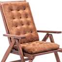 Rocking Chair Cushion Set - Plush Crystal Velvet, Non-Slip Tufted Seat & Back Pads with Ties, Fade-Resistant for Indoor Use (Light Coffee)