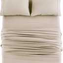 Mohap Bed Sheet Set 3 Pieces Double Brushed Microfiber 1800 - Breathable All Season Cooling Luxury Soft Bedding - Twin Beige