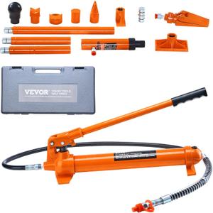 VEVOR Porta Power Kit, 12 Ton Load, Portable Hydraulic Jack with 4.6 ft Extended Oil Hose, Long Handle Design, Auto Body Frame Repair Kit with Portable Storage Case for Car Repair, Truck, Farm
